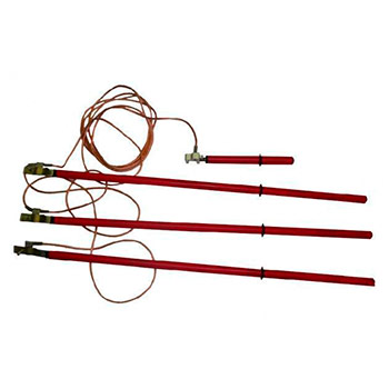 Заземление переносное ЗПЛ-10-3 для ВЛ 10кВ (25 кв. мм) с 3-мя штангами (наложение с опоры) Энза